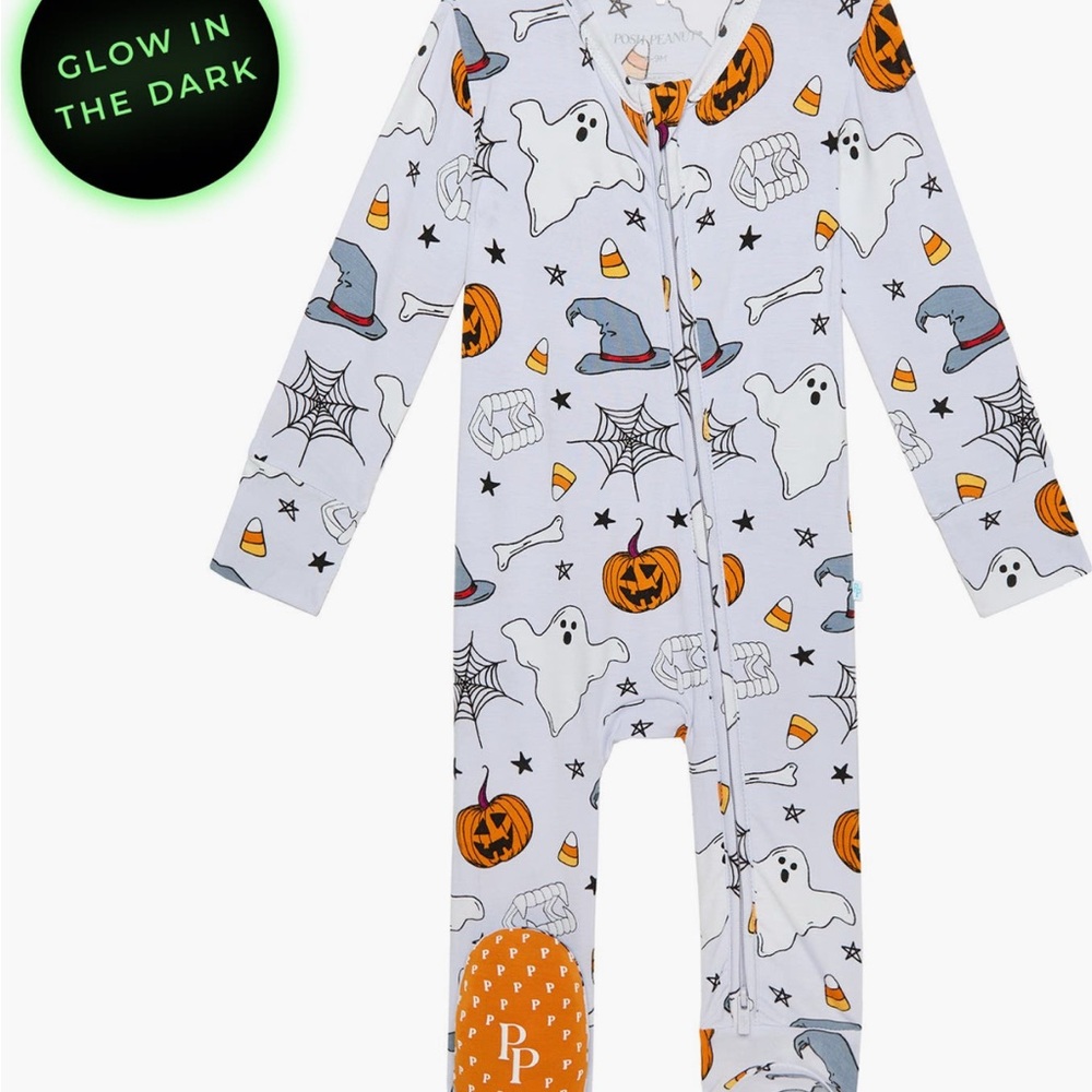 Posh Peanut Halloween Glow-in-the-Dark Kids Footie